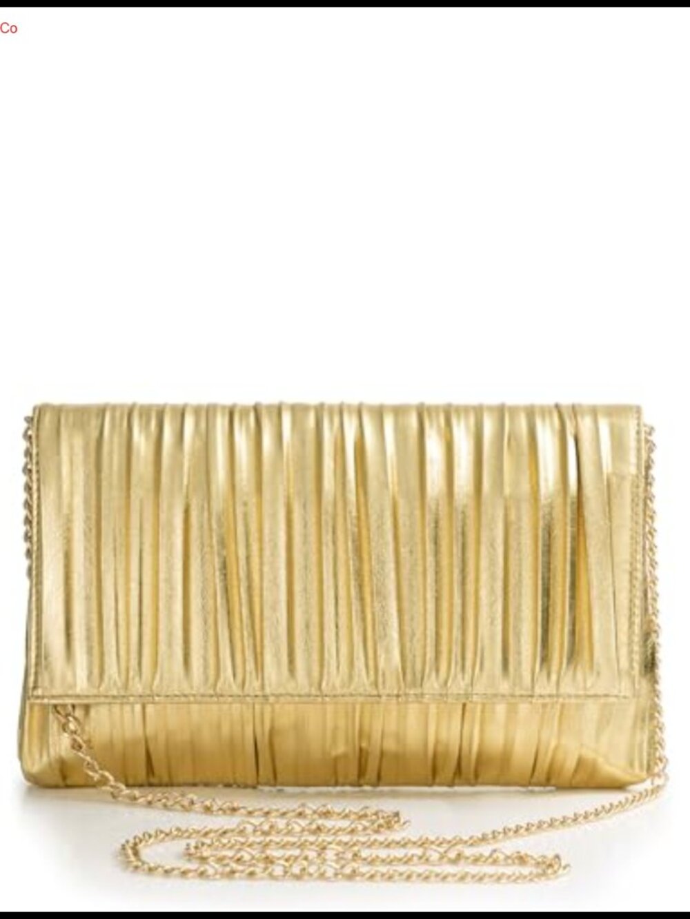 Pleated Flap Envelope Clutch Evening Bag with Chain Strap